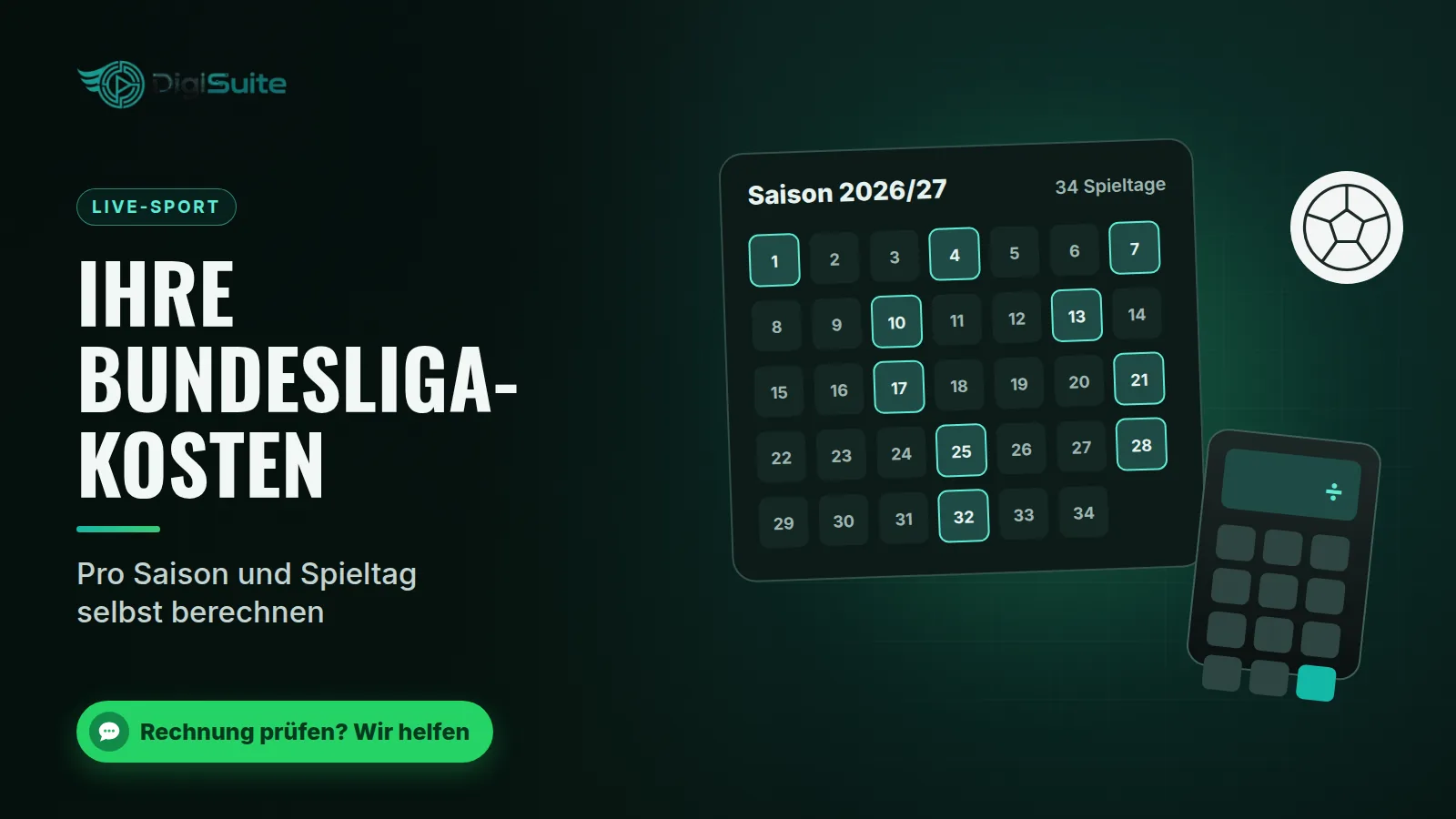 Ihre Bundesliga-Kosten: Pro Saison und Spieltag selbst berechnen